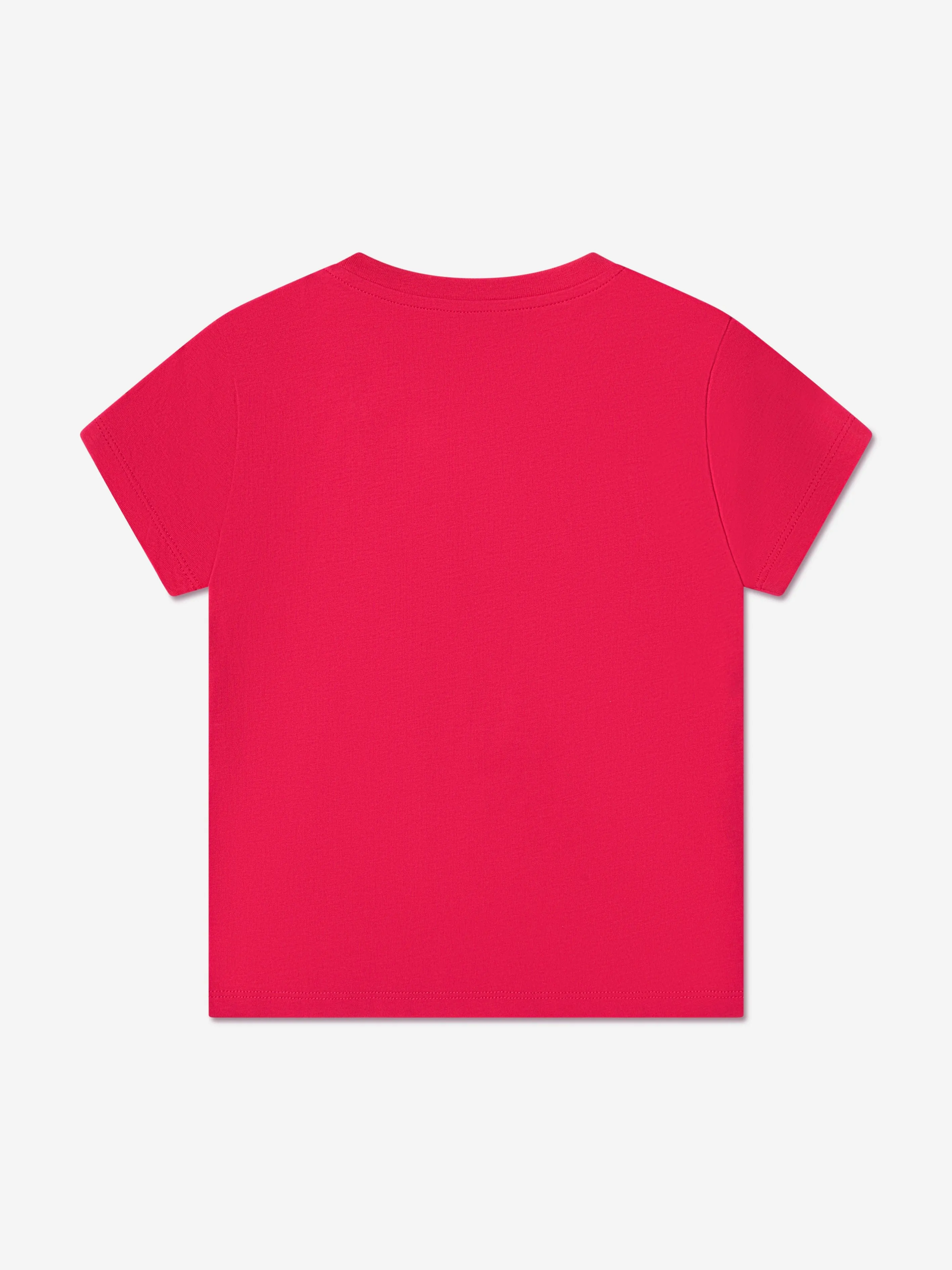 Moncler Enfant Girls Embroidered Logo T-Shirt in Red