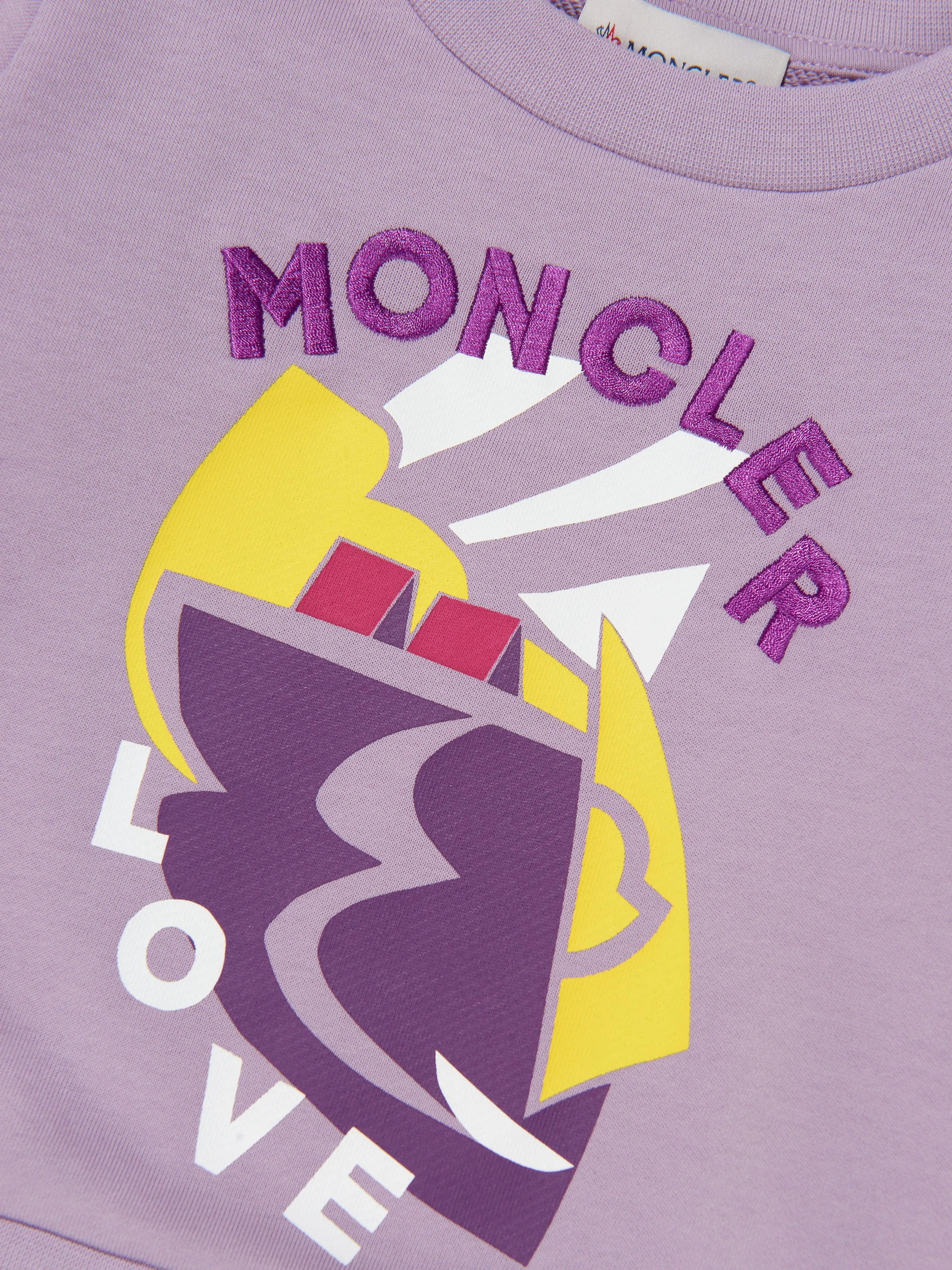 Moncler Enfant Girls Graphic Print Sweatshirt in Lilac