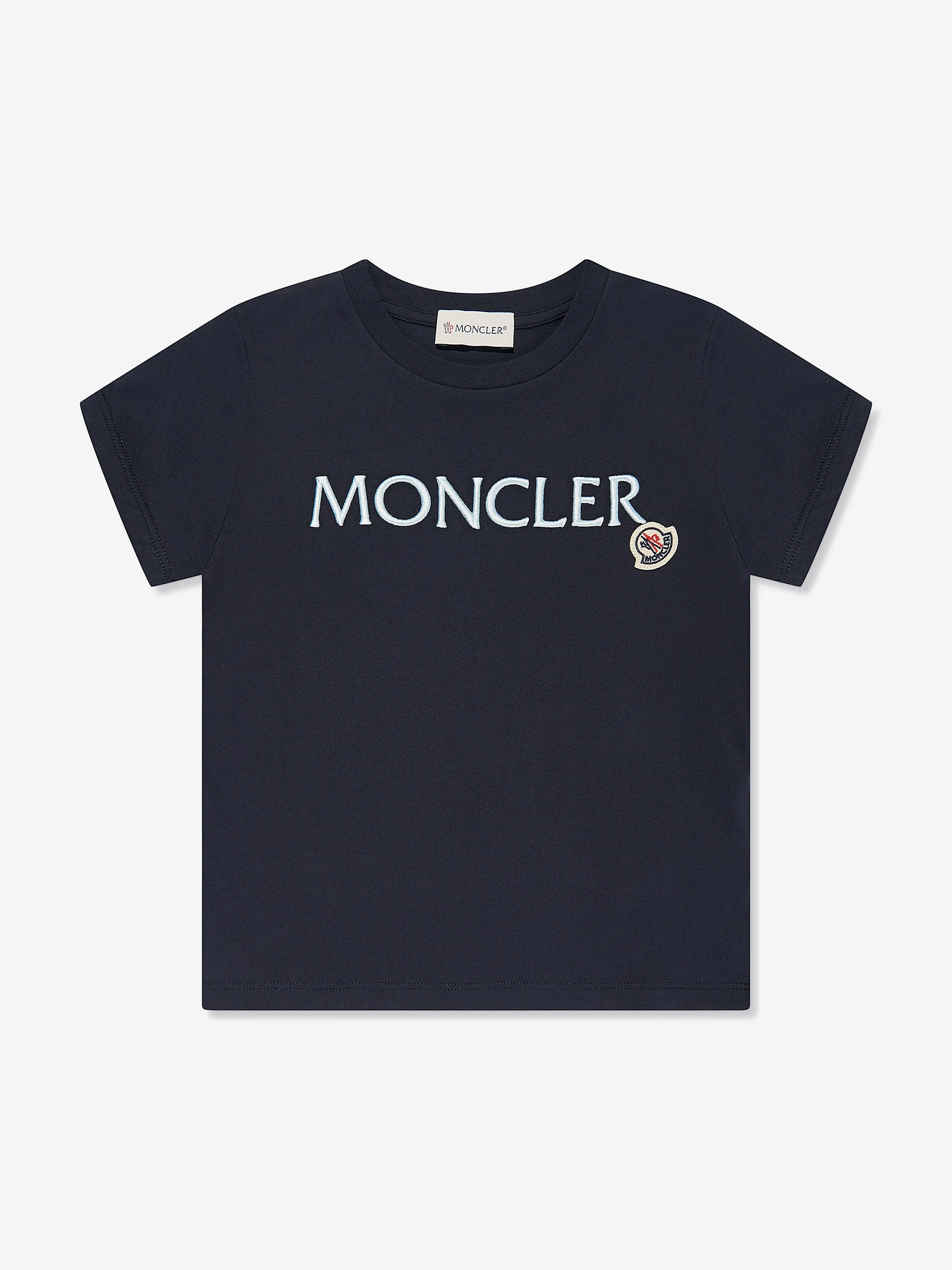 Moncler Enfant Girls Logo T-Shirt in Navy