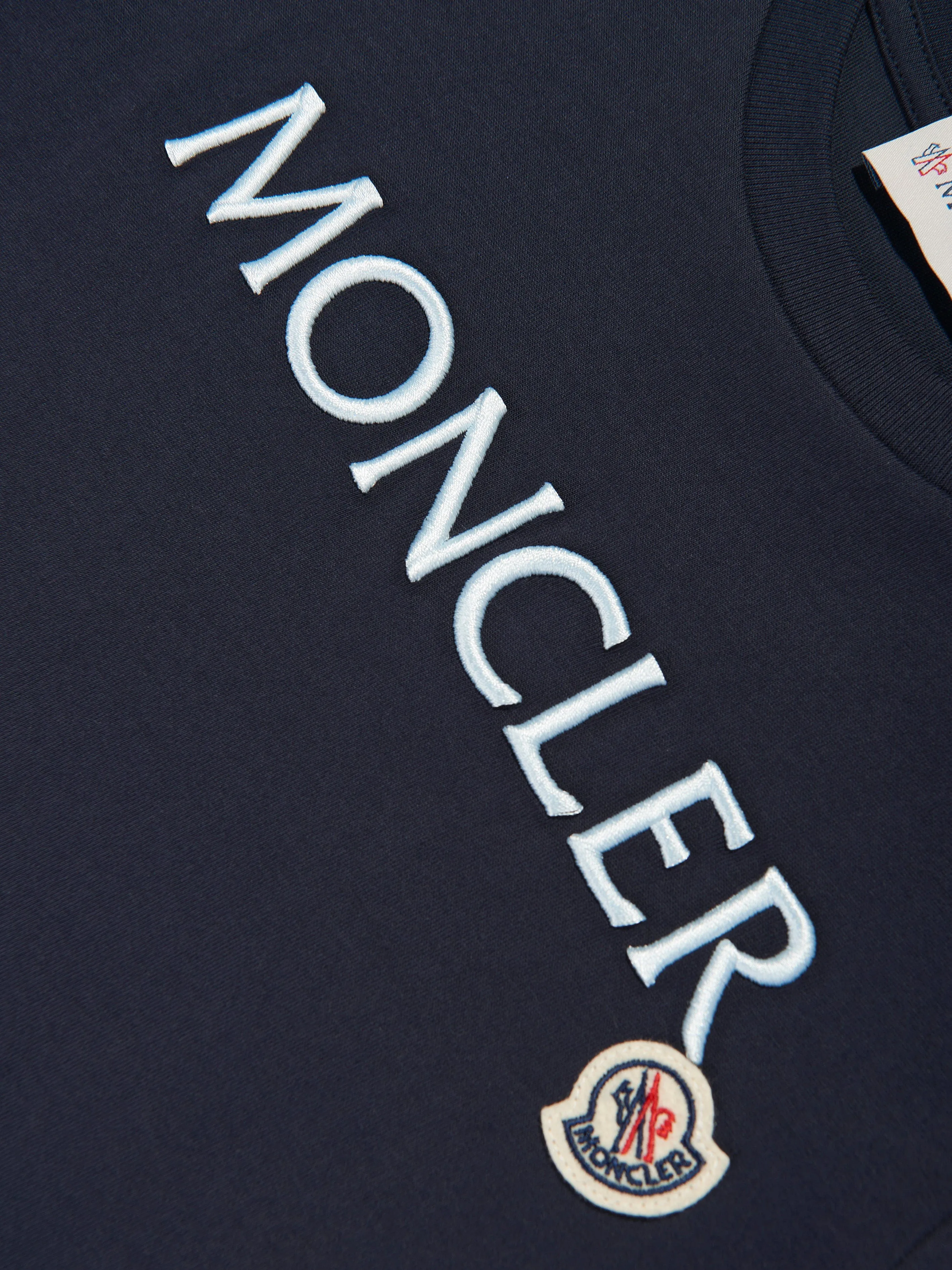 Moncler Enfant Girls Logo T-Shirt in Navy