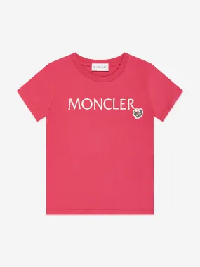 Moncler Enfant Girls Logo T-Shirt in Red