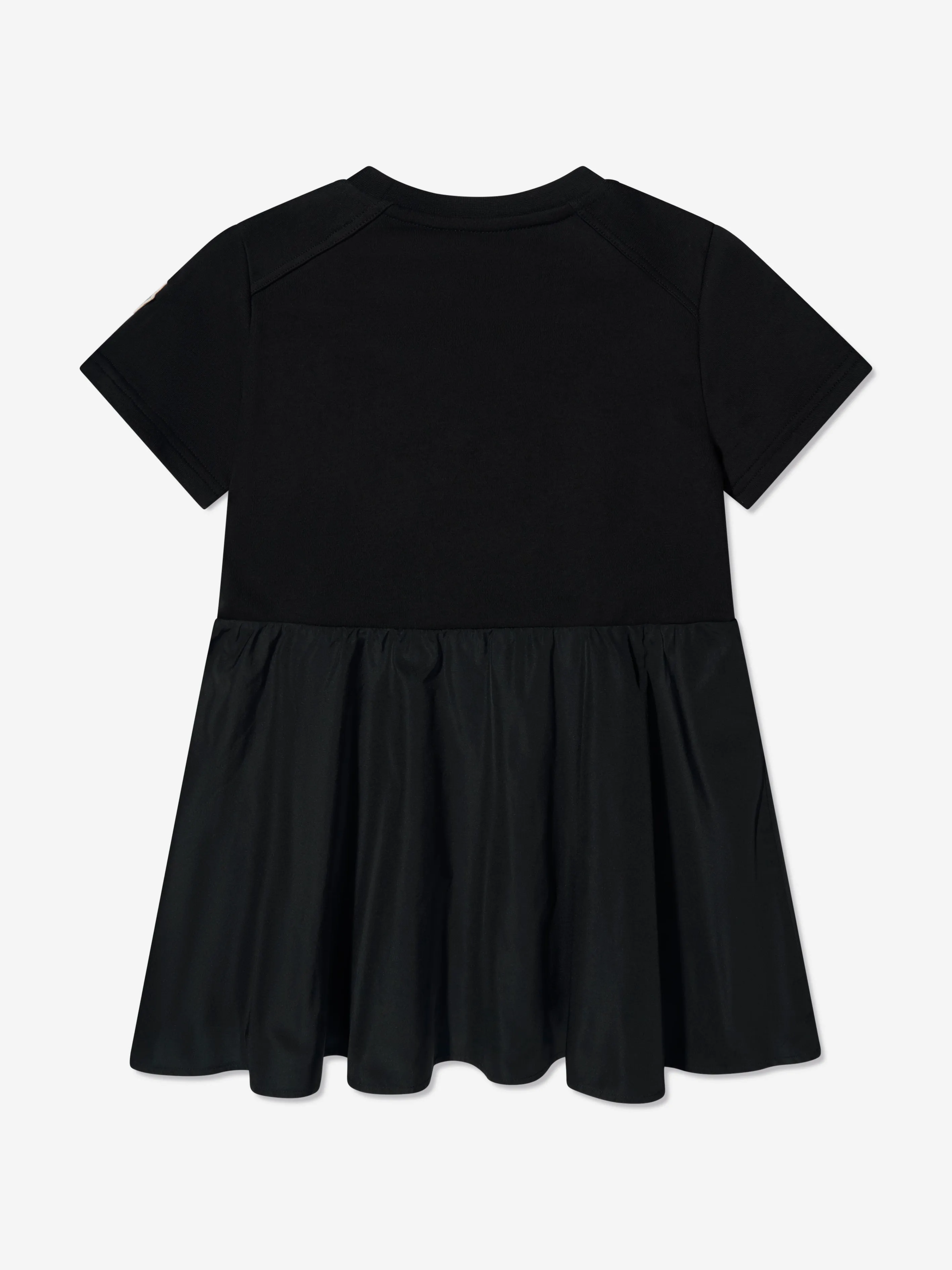 Moncler Enfant Girls Mixed Fabric Dress in Black