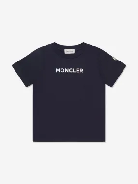 Moncler Enfant Kids Logo T-Shirt in Navy