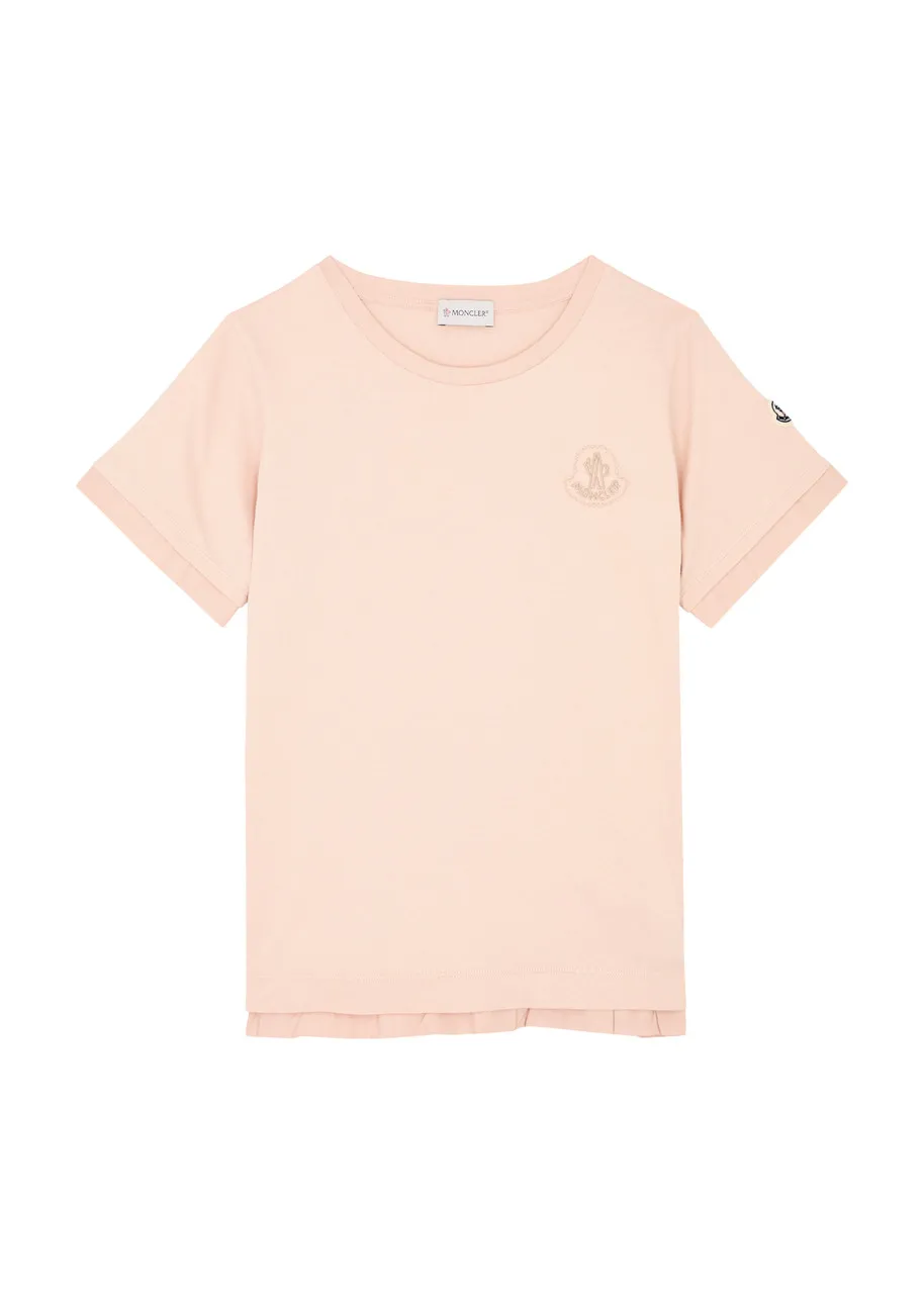 MONCLER KIDS Logo-embroidered cotton T-shirt (12-14 years) -                         -                     -                