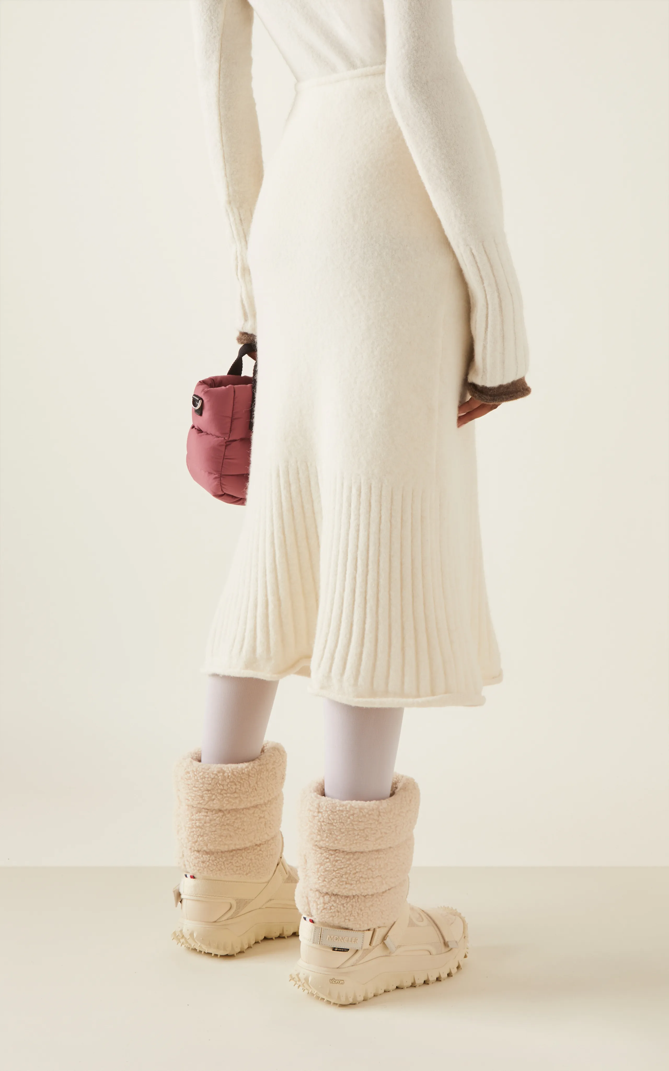 Moncler Knit Alpaca Wool-Blend Midi Skirt