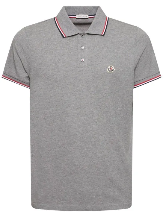 Moncler   Logo patch cotton polo shirt 