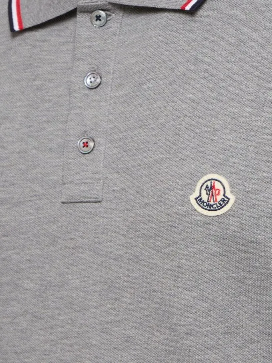 Moncler   Logo patch cotton polo shirt 