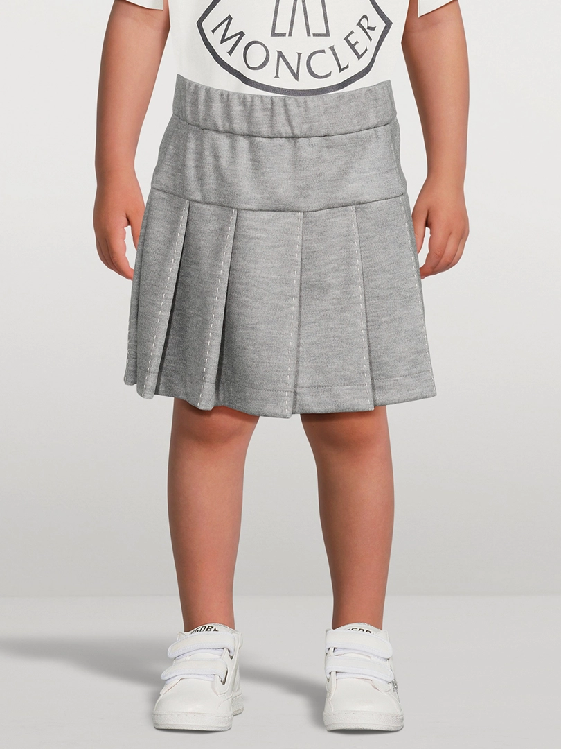 MONCLER Wool-Blend Pleated Skirt