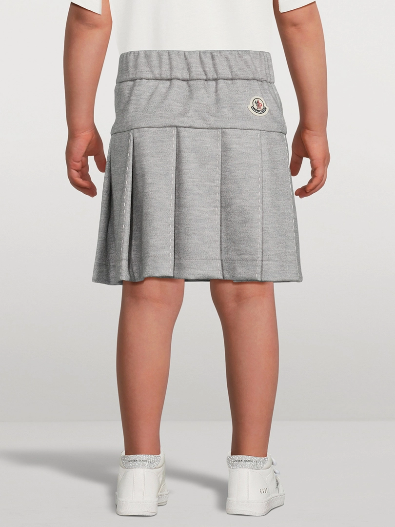 MONCLER Wool-Blend Pleated Skirt