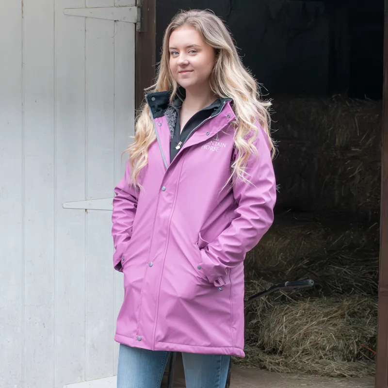 Mountain Horse Spirit Ladies Long Waterproof Jacket - Mauve Pink