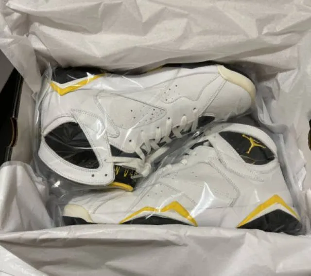 NDS w/ BOX NIKE AIR JORDAN VII 7 RETRO WHT/MAIZE YLW/BK ...