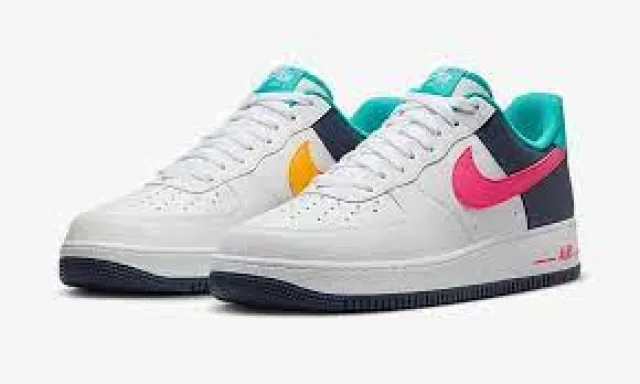 Nike Air Force 1 07 LOVE NEON White Racer Pink Thunder Blue