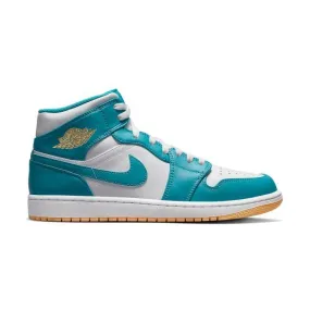 Nike Air Jordan 1 Mid (Aquatone/ Blue/ Celestial Gold/ W...