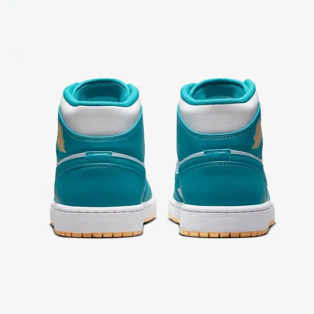 Nike Air Jordan 1 Mid (Aquatone/ Blue/ Celestial Gold/ W...