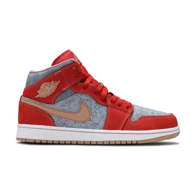 Nike Air Jordan 1 Mid (Denim Red/ Cinnabar/ Hemp White/ ...