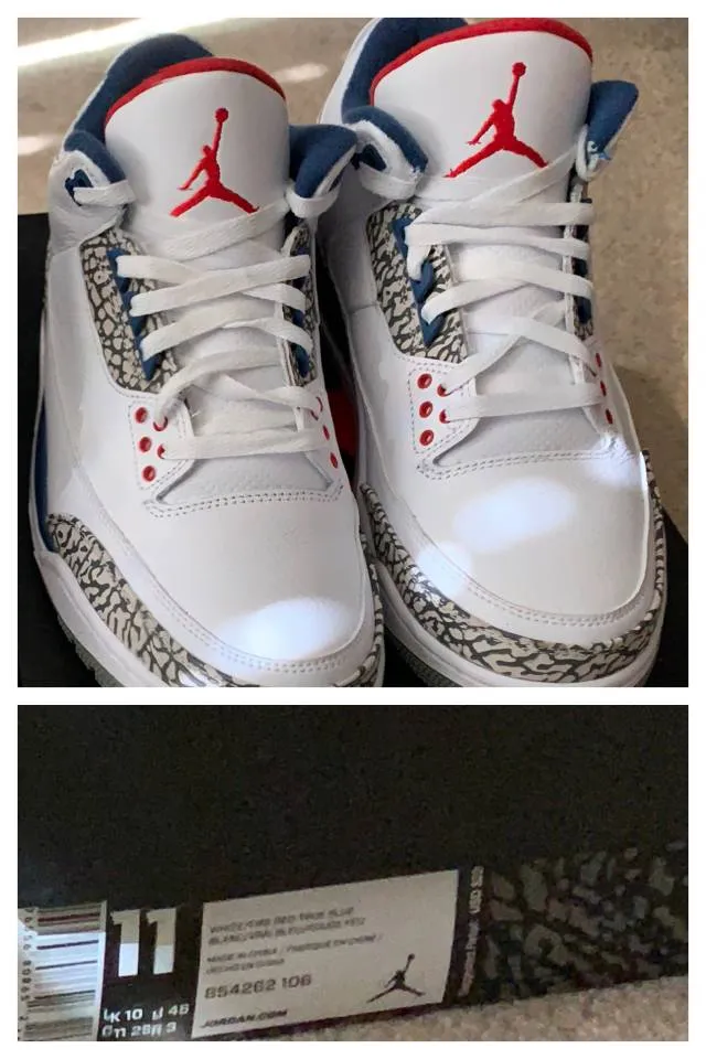 Nike Air Jordan 3 Retro OG True Blue (2016) 854262-106 S...