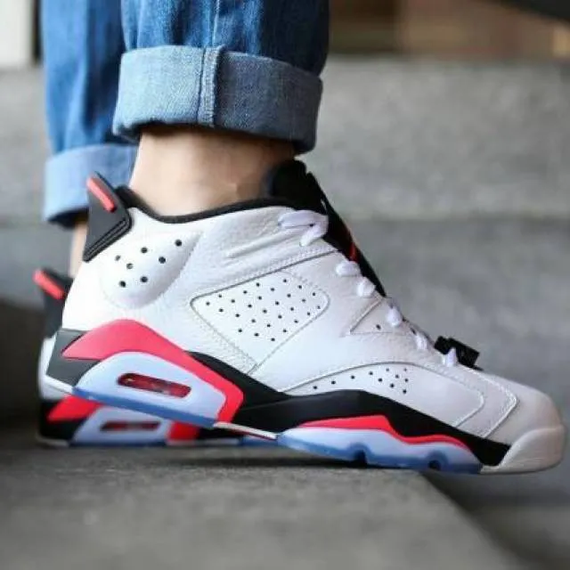 NIKE Air Jordan 6 Retro Low 304401-123 White/Infrared 23/Bla