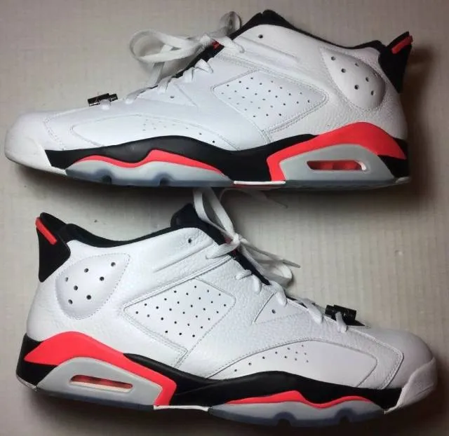 NIKE Air Jordan 6 Retro Low 304401-123 White/Infrared 23/Bla