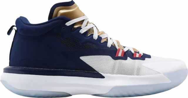 Nike Air Jordan Zion Williamson 1 White/Navy Blue/Gold U...