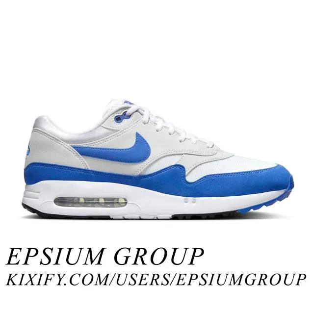 Nike air max 1 '86 og golf (big bubble royal/ white/ hyper royal/ pure platinum/ black) men us 8-13 dv1403-115