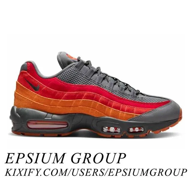 Nike air max 95 premium (atlanta/ cool grey/ anthracite/ total orange/ iron grey/ university red/ picante red) men us 8-13 fz412