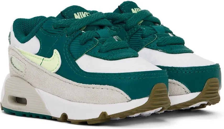 Nike Baby Green & White Air Max 90 LTR Sneakers