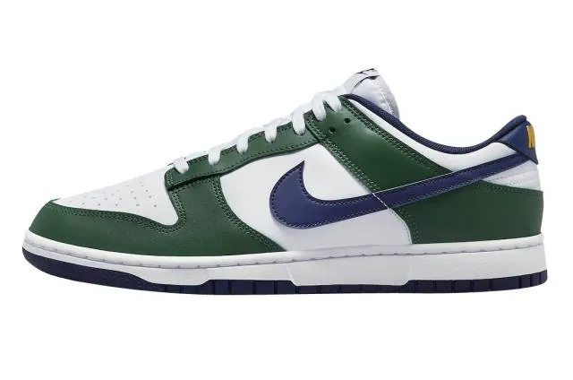 Nike dunk low (fir midnight navy/ green/ fir/ midnight navy/ white/ university gold) men us 8-13 fv6911-300