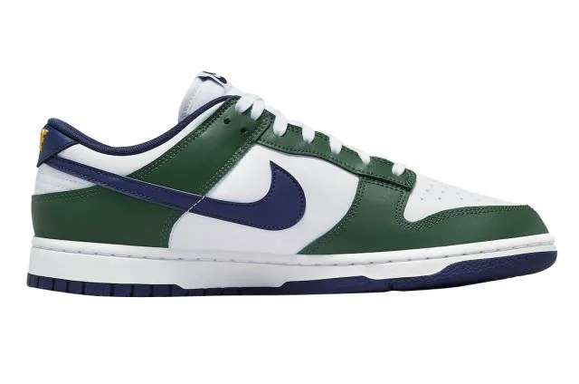 Nike dunk low (fir midnight navy/ green/ fir/ midnight navy/ white/ university gold) men us 8-13 fv6911-300