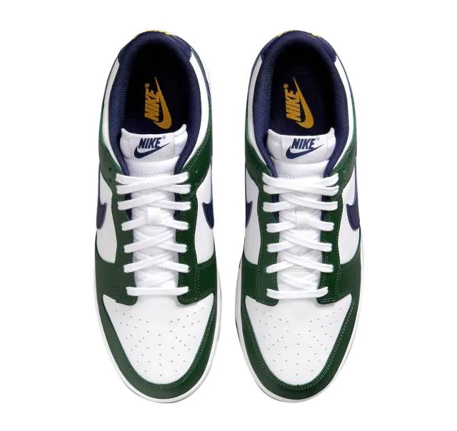 Nike dunk low (fir midnight navy/ green/ fir/ midnight navy/ white/ university gold) men us 8-13 fv6911-300