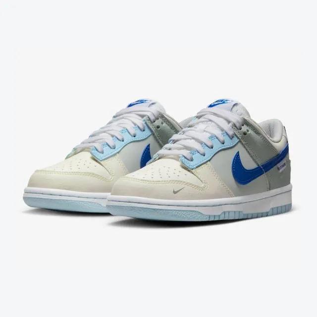 Nike dunk low gs (just stitch it/ hyper royal/ cream/ ivory/ white/ photon dust grey fog / hyper roy