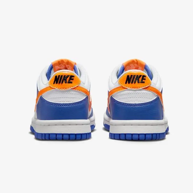 Nike dunk low gs (knicks/ blue joy/ bright mandarin/ white/ sail/ black) big kids 3.5y-7y fn7783-400