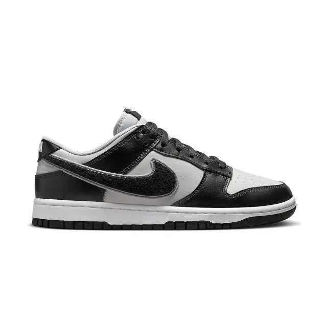 Nike dunk low university (chenille swoosh grey fog/ black/ wolf grey/ white) men us 8-13 dq7683-001