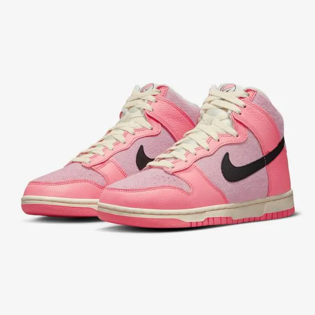 Nike women's dunk high (hoops/ medium soft pink/ black) sizes 6-10 dx3359-600