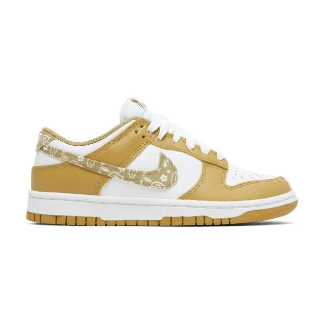 Nike women's dunk low essential (barley paisley/ white/ barley brown tan/ white) men us 8-13 dh4401-