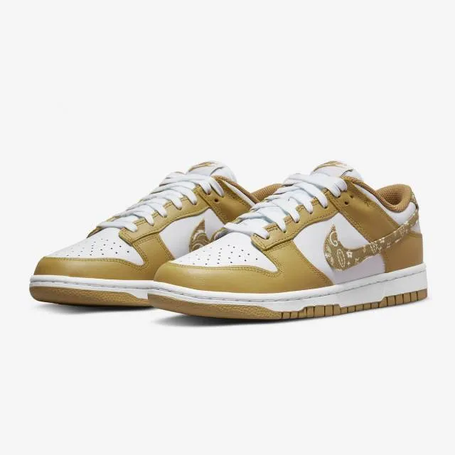 Nike women's dunk low essential (barley paisley/ white/ barley brown tan/ white) men us 8-13 dh4401-