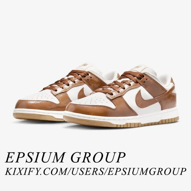 Nike women's dunk low lx (ale brown ostrich/ phantom/ ale brown/ sail/ metallic gold) sizes 5-12 fj2260-001