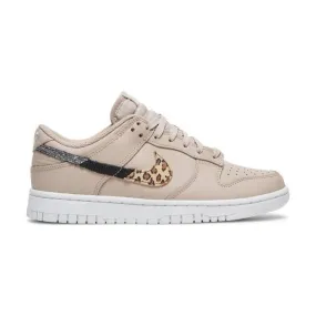 Nike women's dunk low se (primal pink/ fossil stone/ multi-color/ white/ leopard print) sizes 6-10 d