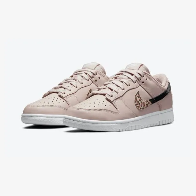 Nike women's dunk low se (primal pink/ fossil stone/ multi-color/ white/ leopard print) sizes 6-10 d