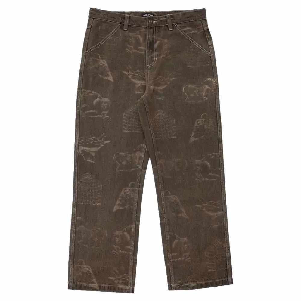 Passport Workers Club Jeans Etched Brown