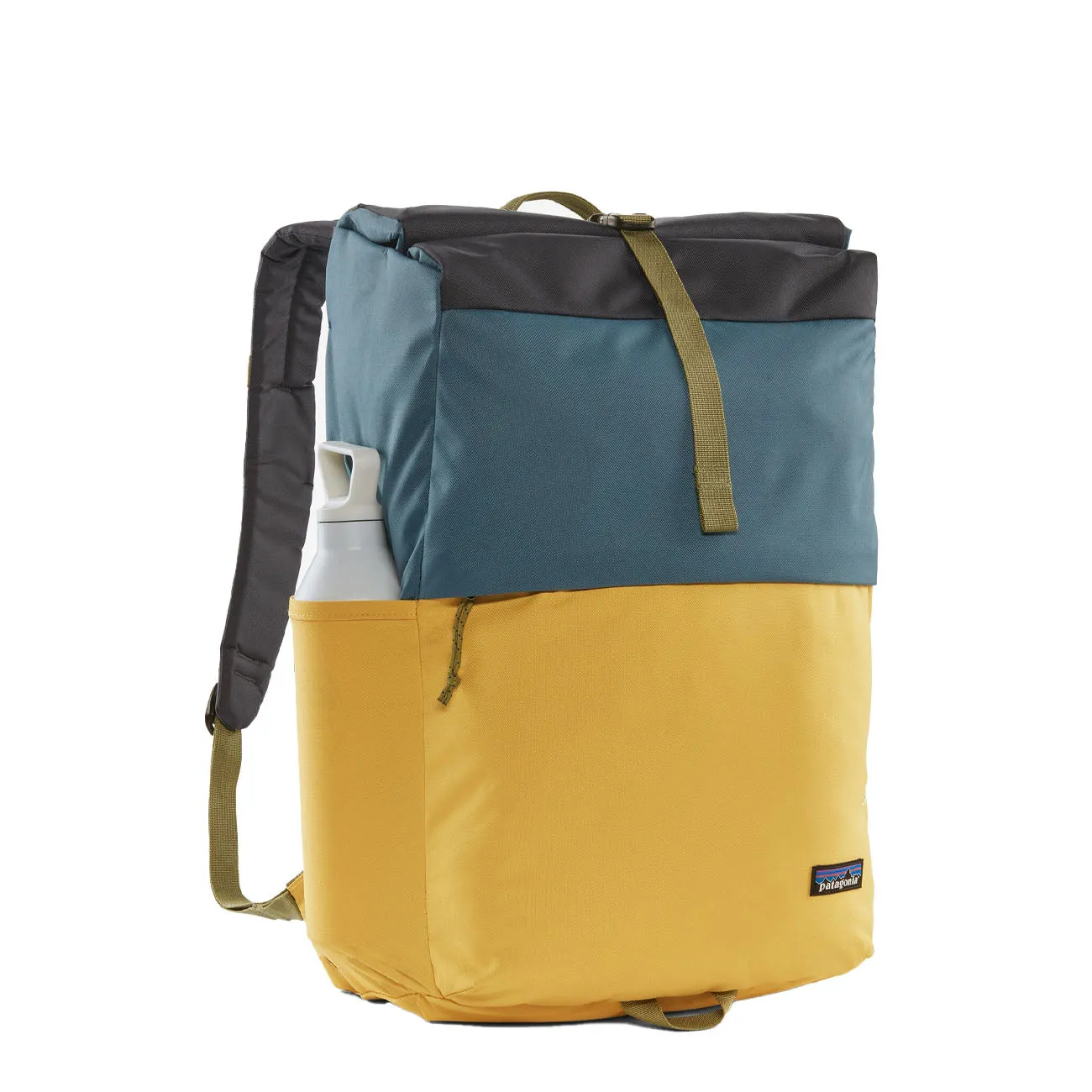 Patagonia Fieldsmith Roll-Top Pack 30L Patchwork: Surfboard Yellow w/Abalone Blue