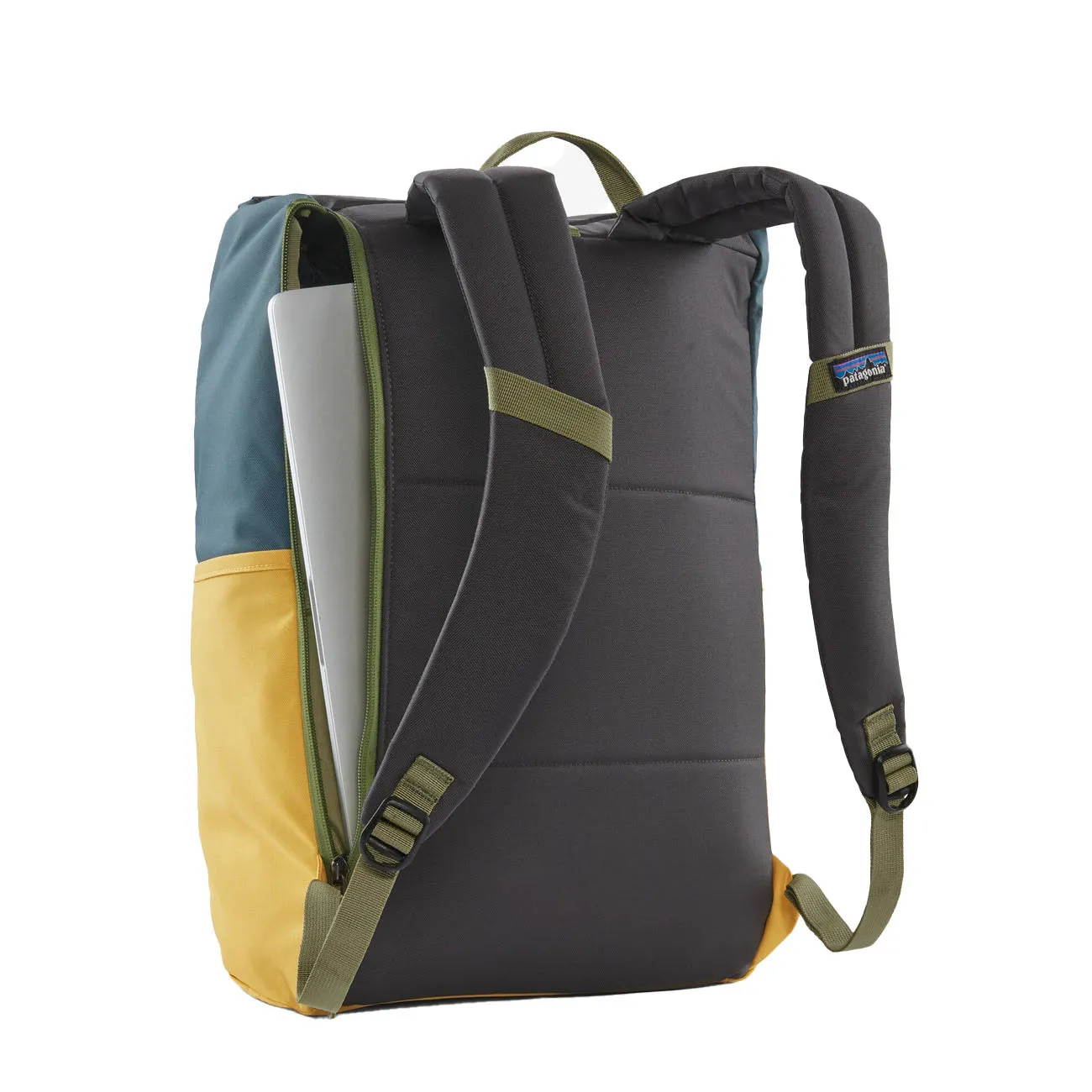 Patagonia Fieldsmith Roll-Top Pack 30L Patchwork: Surfboard Yellow w/Abalone Blue