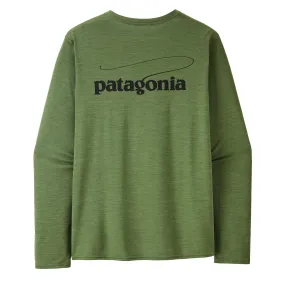 Patagonia L/S Cap Cool Daily Graphic Shirt - Waters Casting Logo / Terrain Green X-Dye