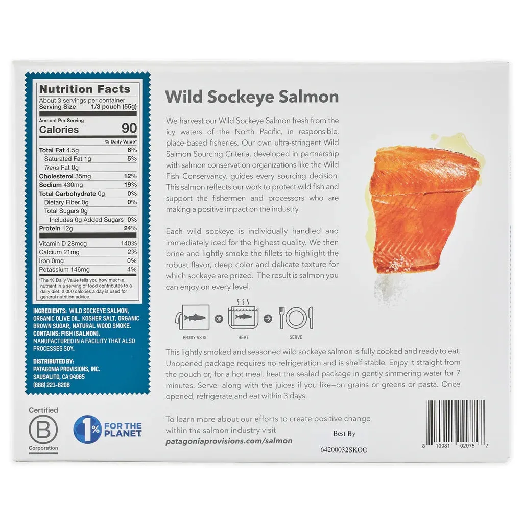 Patagonia Provisions Wild Sockeye Salmon - Lightly Smoked