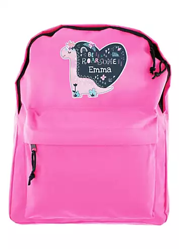 Personalised Momento Personalised Dinosaur Pink Backpack | Kaleidoscope