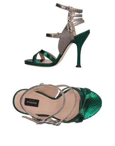 Pinko Women Sandals Dark green 2 UK