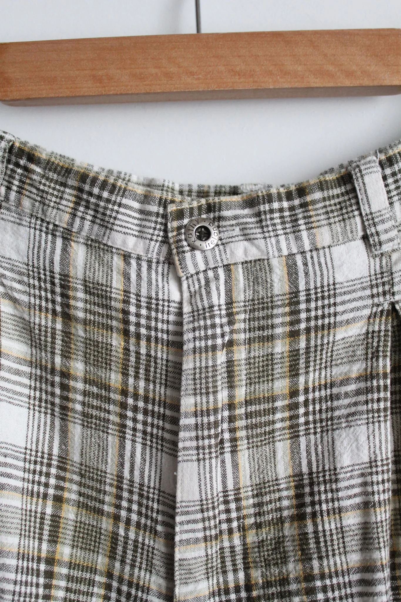 plaid linen shorts