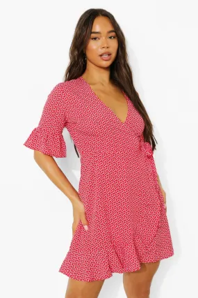 Polka Dot Wrap Tea Dress