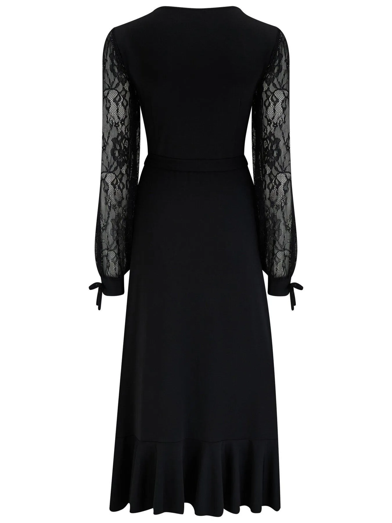 Pour Moi Carrie Lace Sleeve Midi Slinky Jersey Wrap Dress