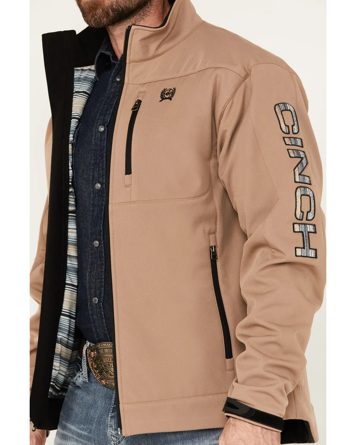 Product Name:  Cinch Men's Southwestern Striped Print Bonded Softshell Jacket - Big