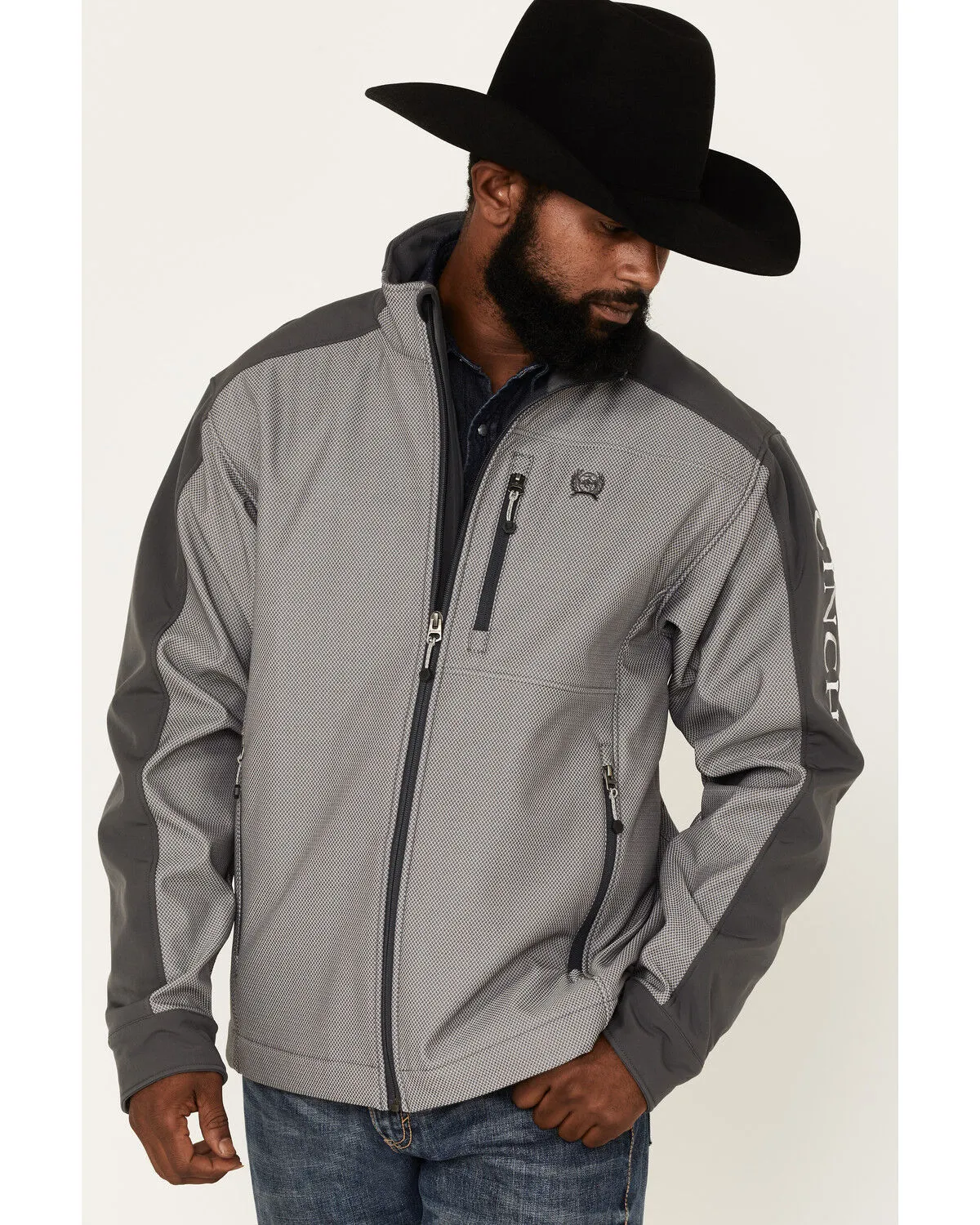 Product Name:  Cinch Men's Textured Logo Softshell Colorblock CC Jacket